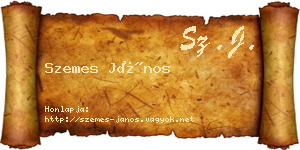 Szemes János névjegykártya