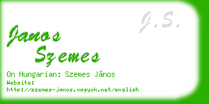 janos szemes business card